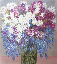 Agapantha, crisântemos e cravos, 2012, guache